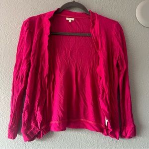 Hot pink open front lightweight cardigan sweater